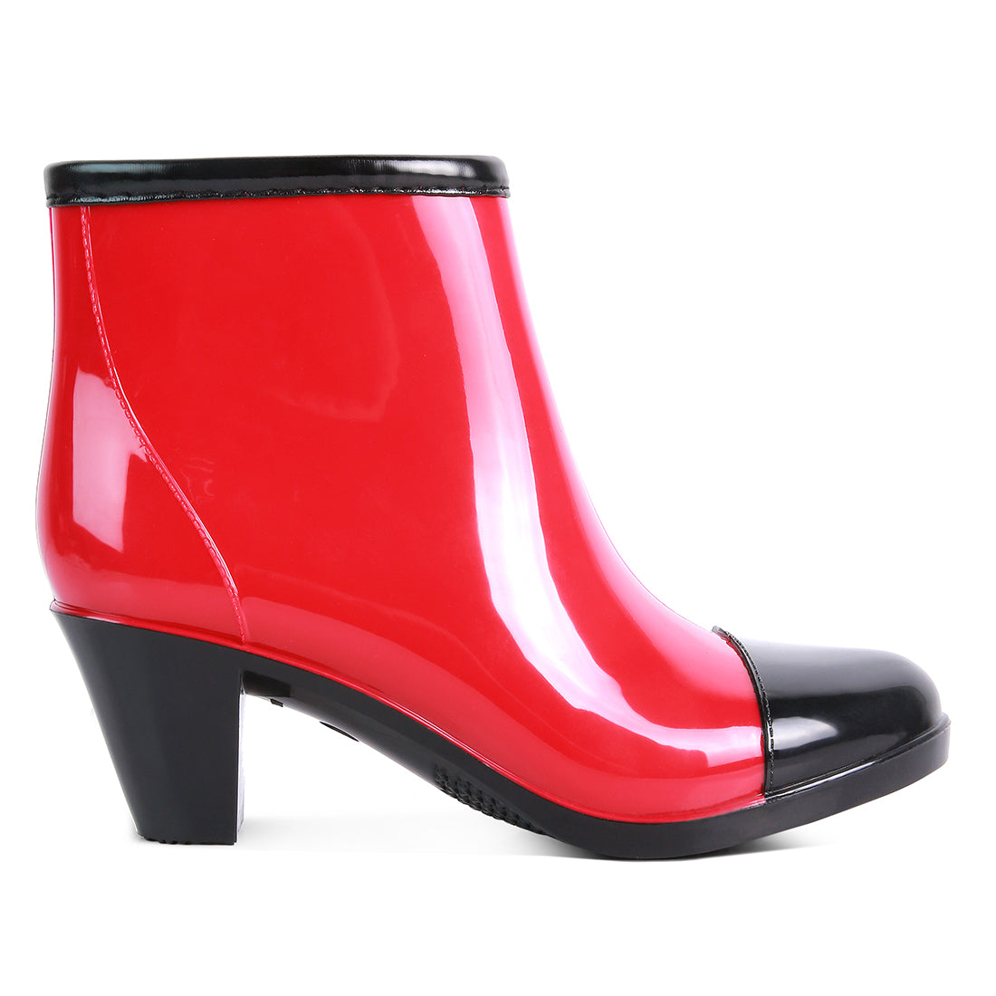 Red Smart Block Heeled Rainboots