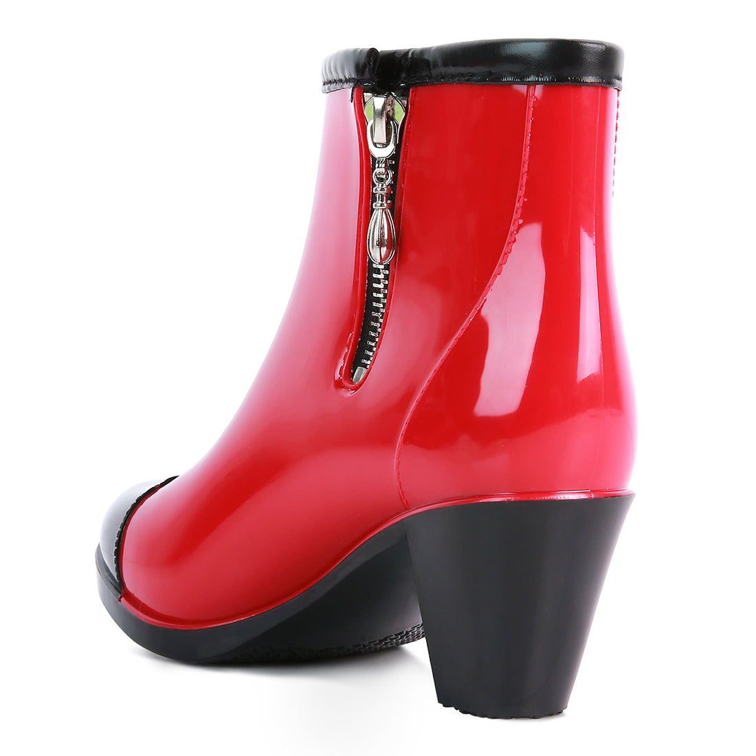 Red Smart Block Heeled Rainboots