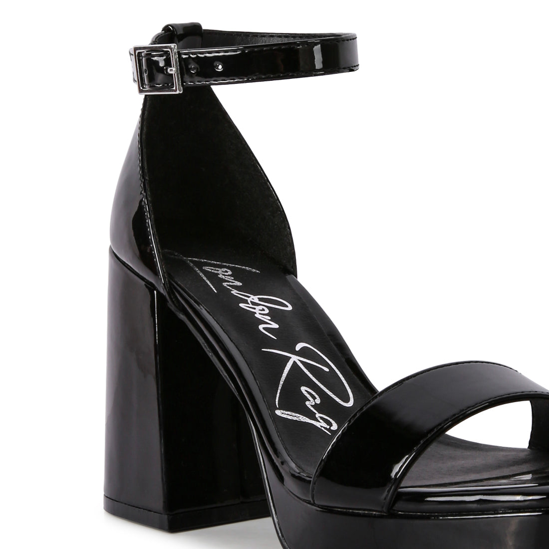 Black High Block Heeled Platform Sandals