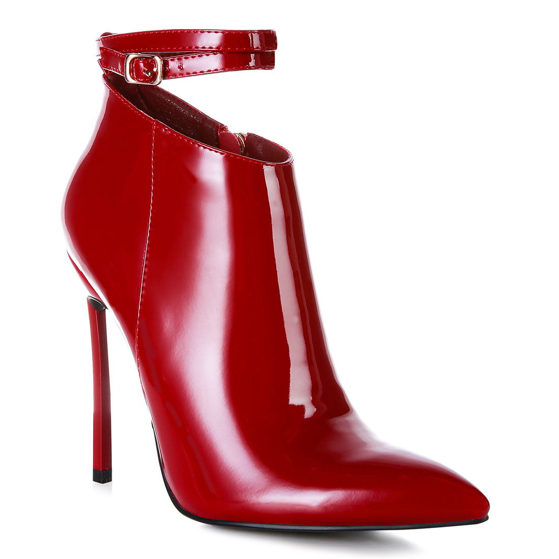pointed toe high heeled ankle boots#color_burgundy