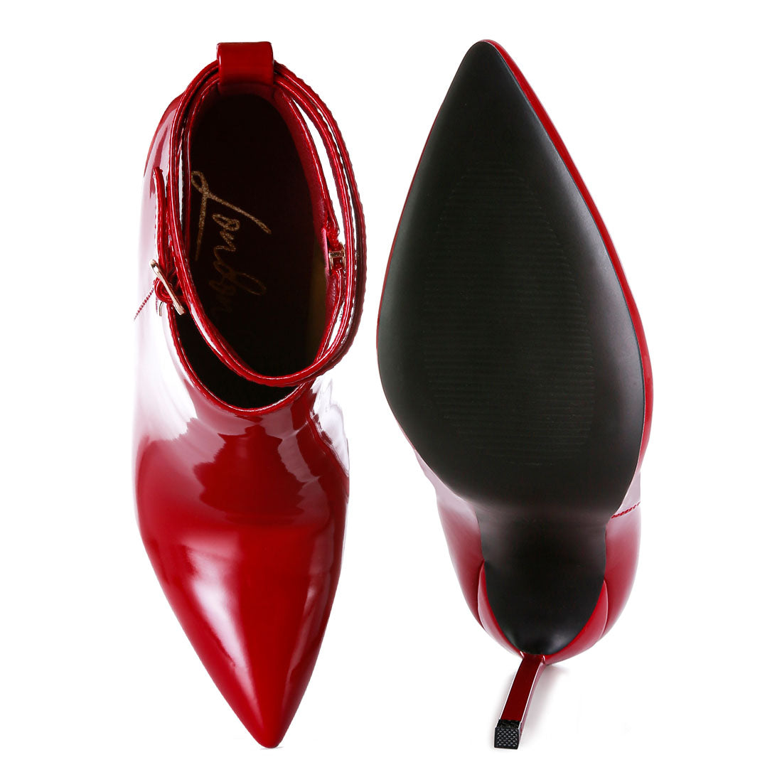 pointed toe high heeled ankle boots#color_burgundy