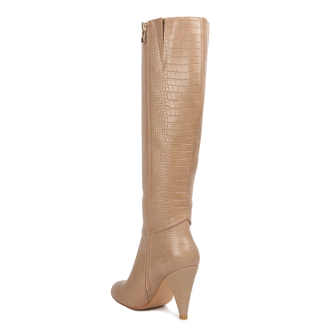 calf croc heel boots#color_beige