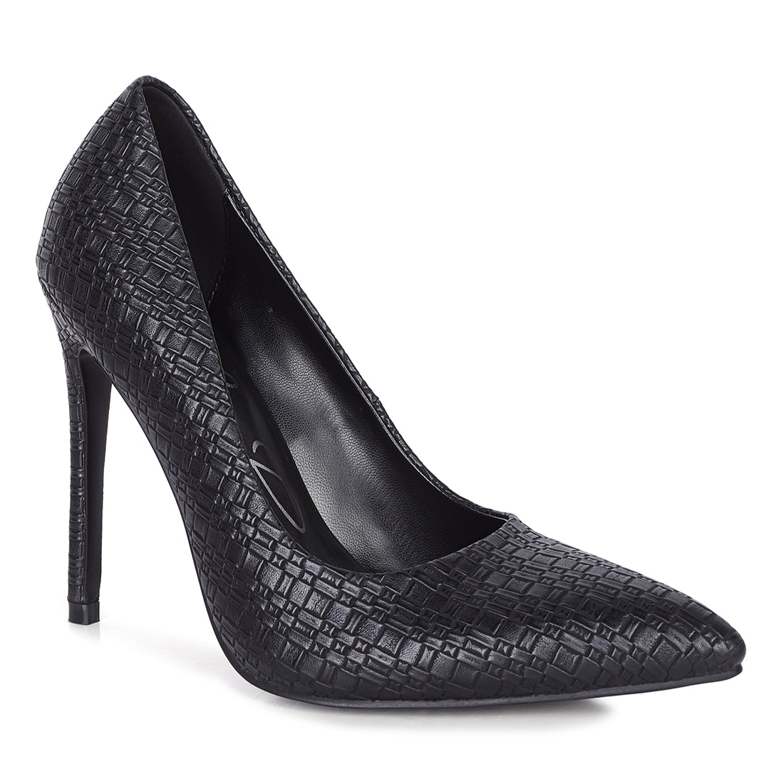 high heel pointed toe pumps#color_black