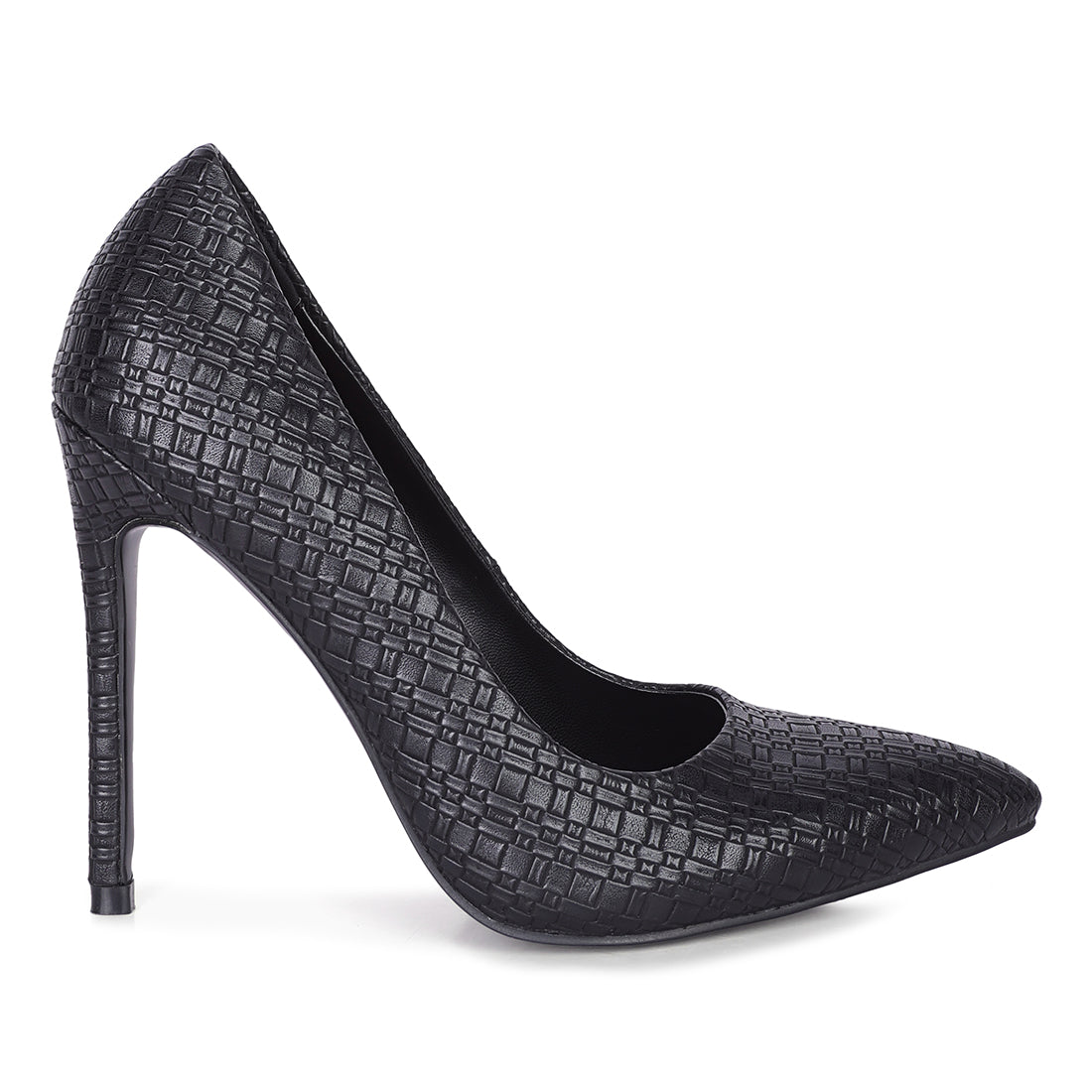 high heel pointed toe pumps#color_black