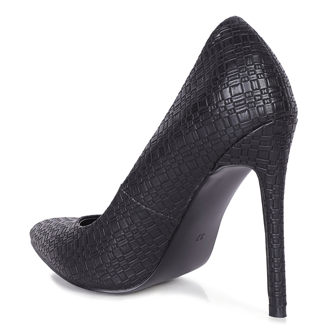 high heel pointed toe pumps#color_black