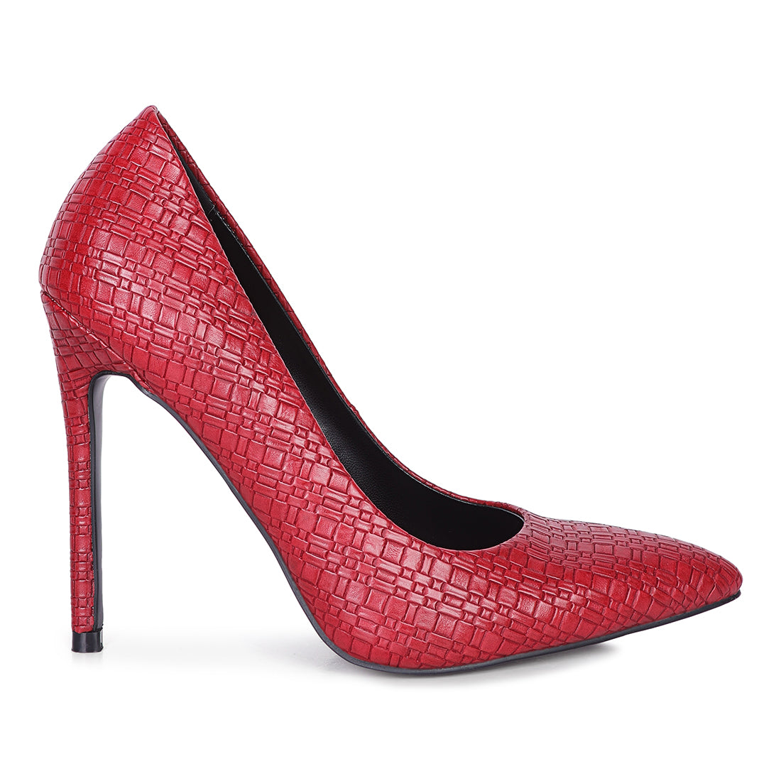 high heel pointed toe pumps#color_red