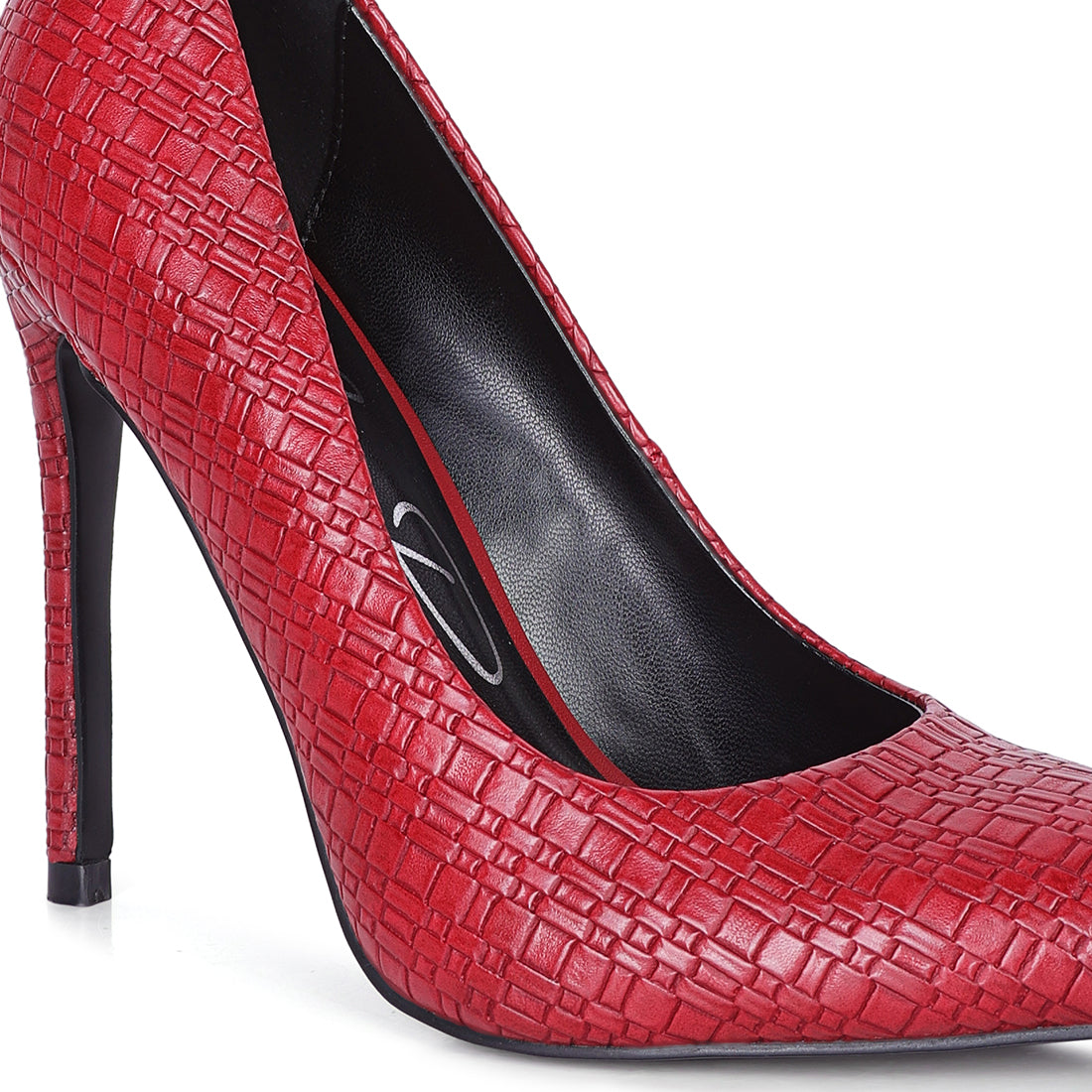 high heel pointed toe pumps#color_red