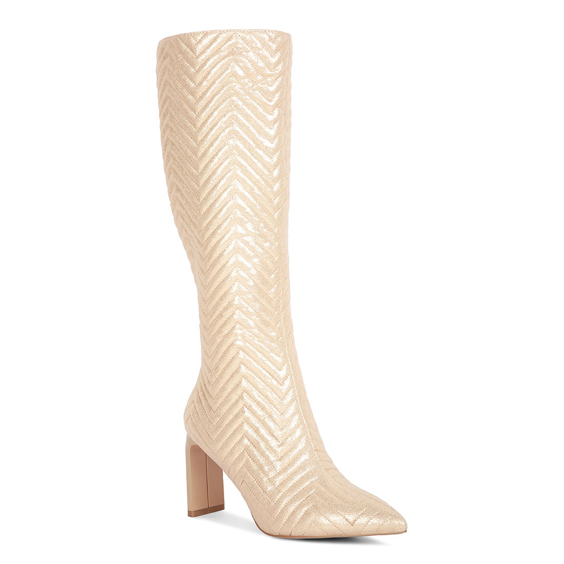 quilted italian high block heeled calf boots#color_beige