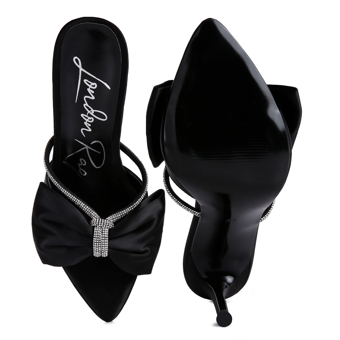 high heeled satin sandal#color_black