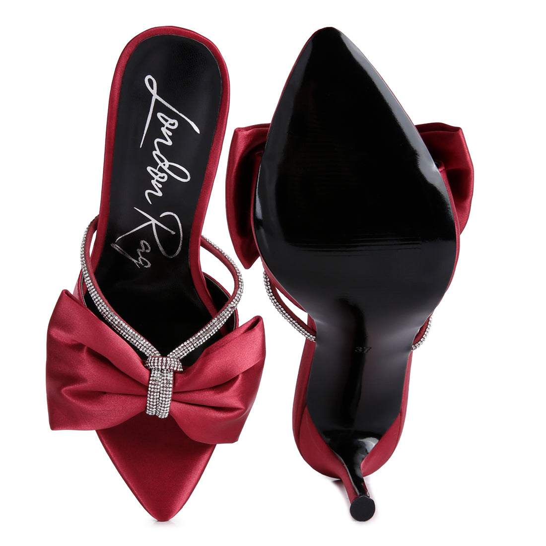 high heeled satin sandal#color_burgundy