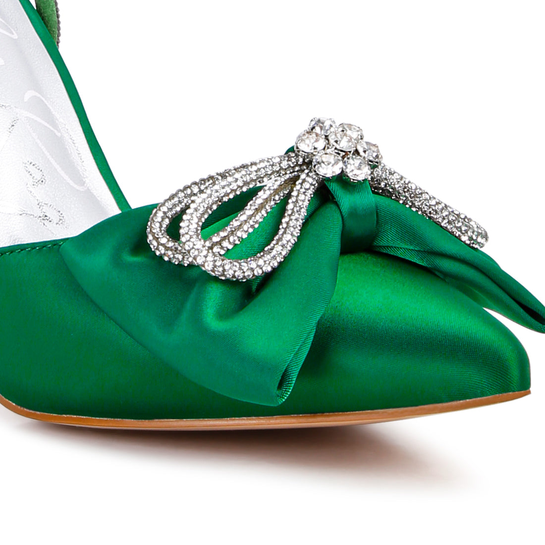high heeled jewel mule sandals#color_green