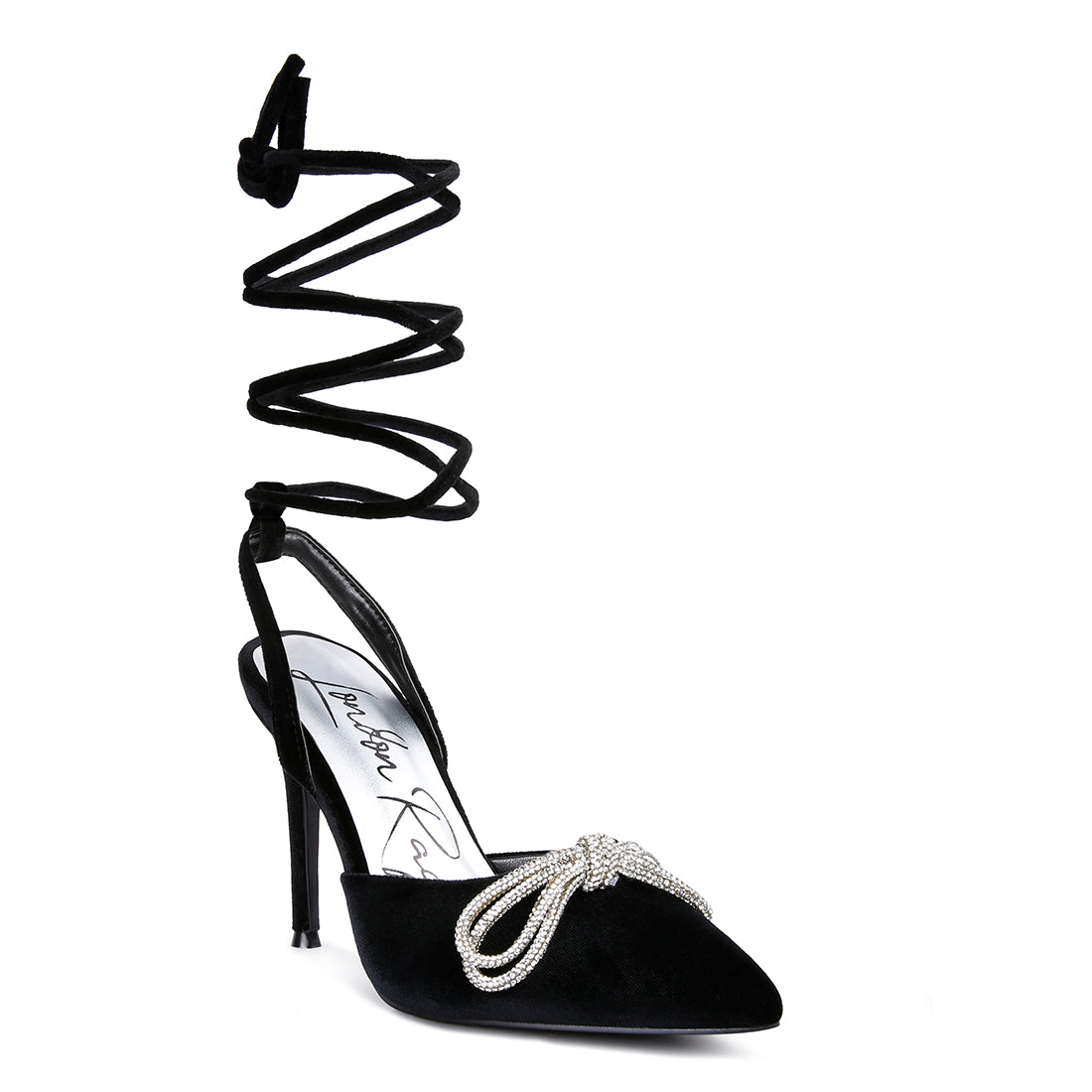 big treat high heeled jewel velvet mules#color_black