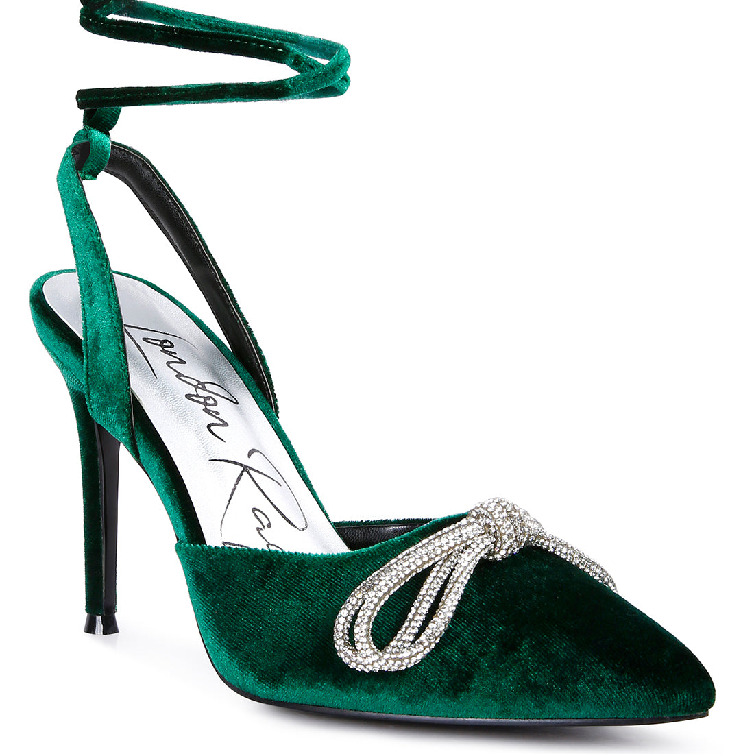 big treat high heeled jewel velvet mules#color_green