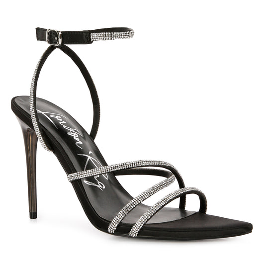 diamante strap high heeled stiletto sandals#color_black