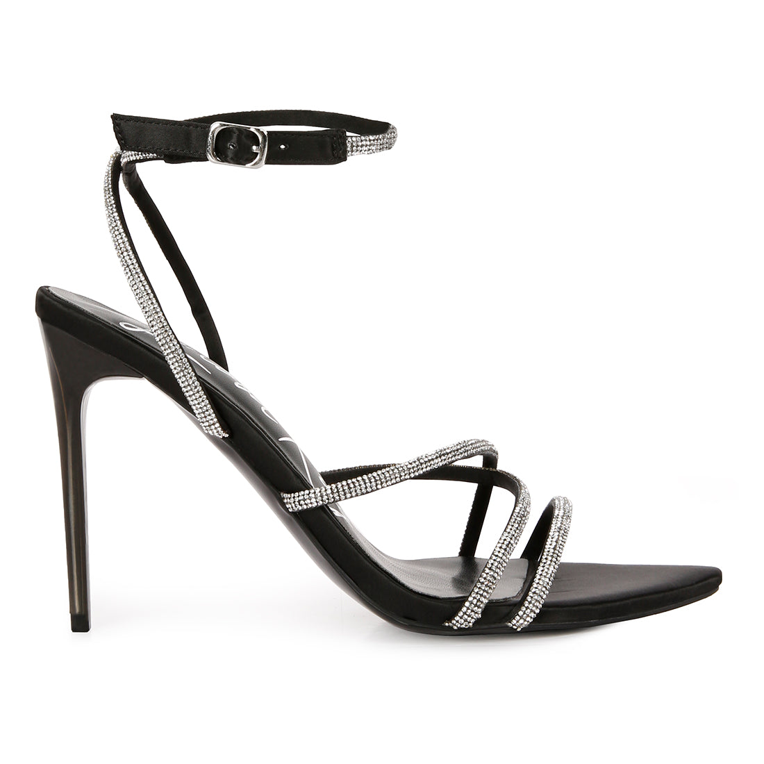 diamante strap high heeled stiletto sandals#color_black