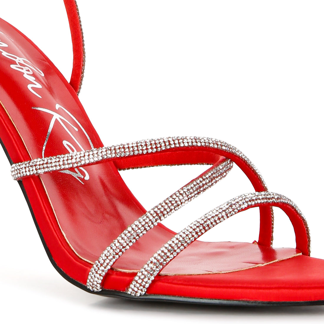 diamante strap high heeled stiletto sandals#color_red