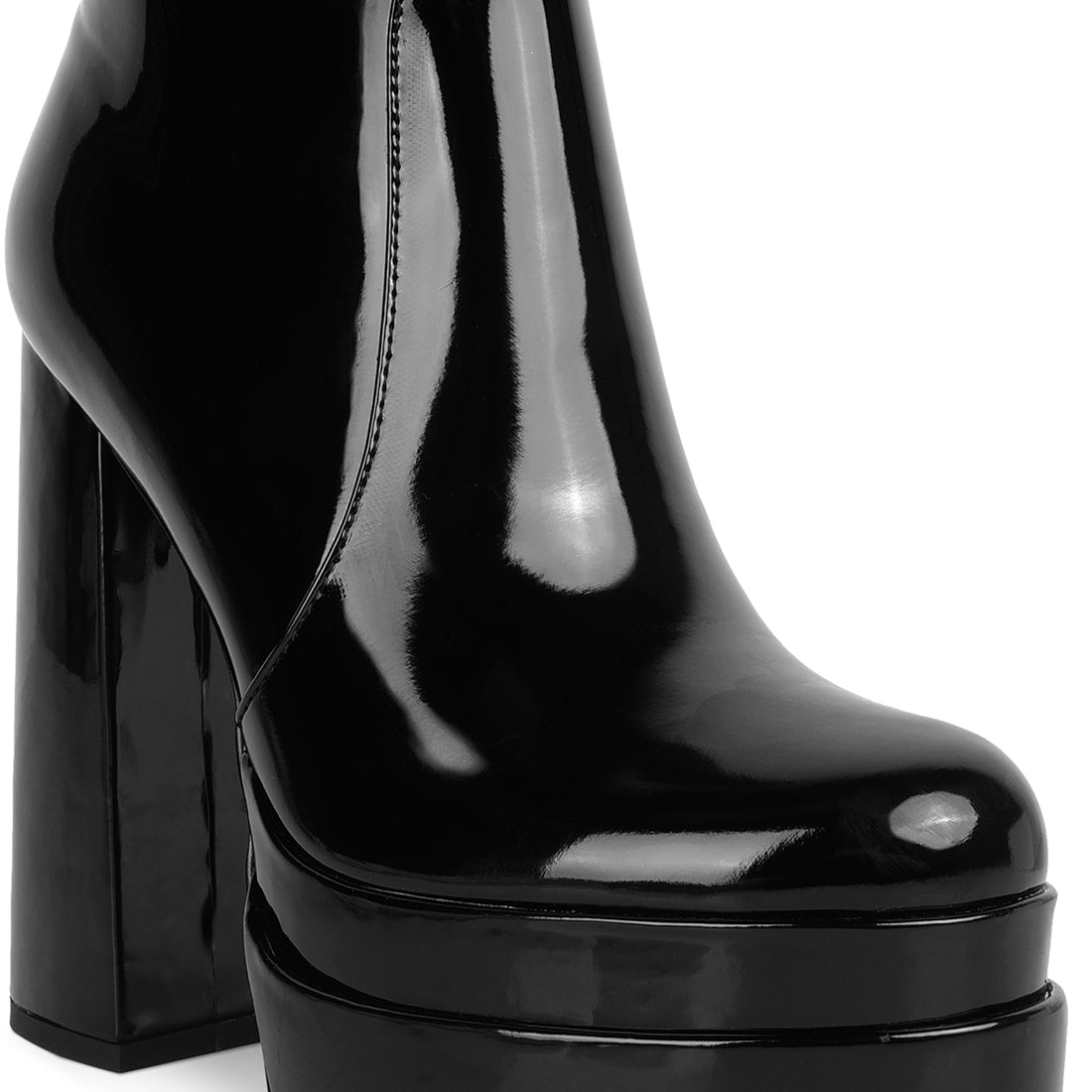 high heel platform ankle boots#color_black