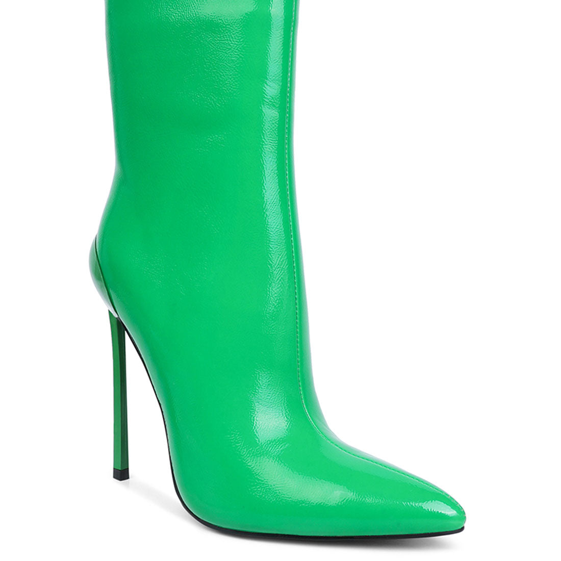 mercury patent high heeled ankle boot#color_green