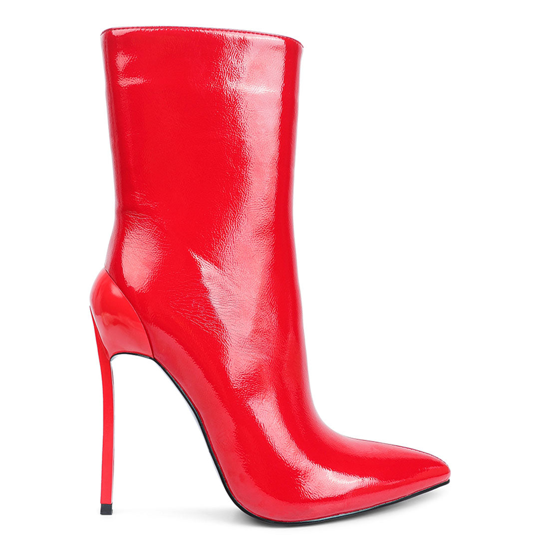 mercury patent high heeled ankle boot#color_red