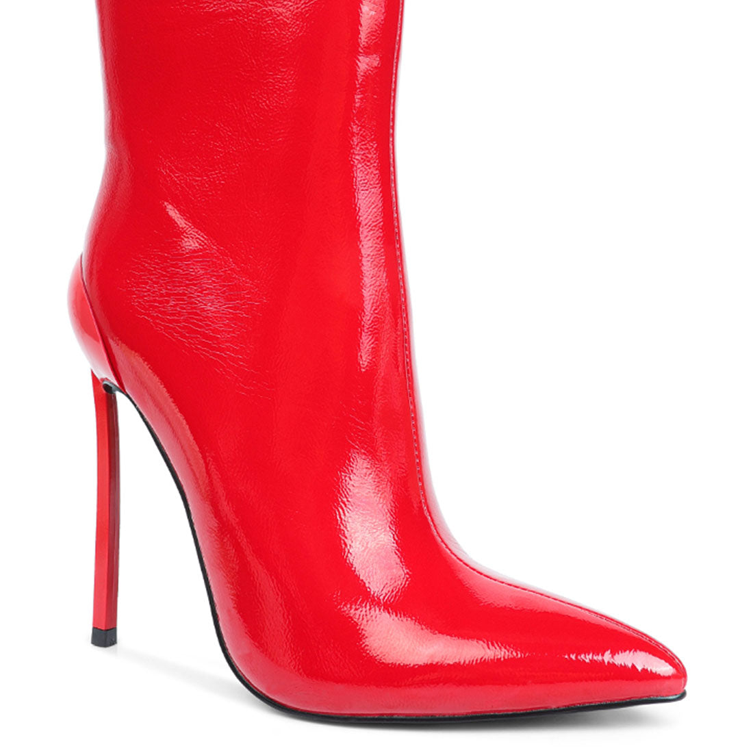 mercury patent high heeled ankle boot#color_red