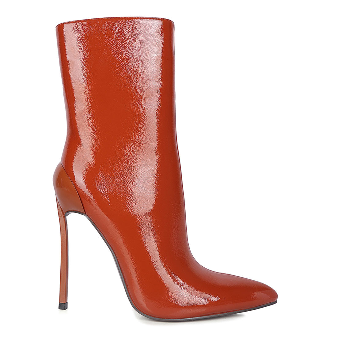 mercury patent high heeled ankle boot#color_tan