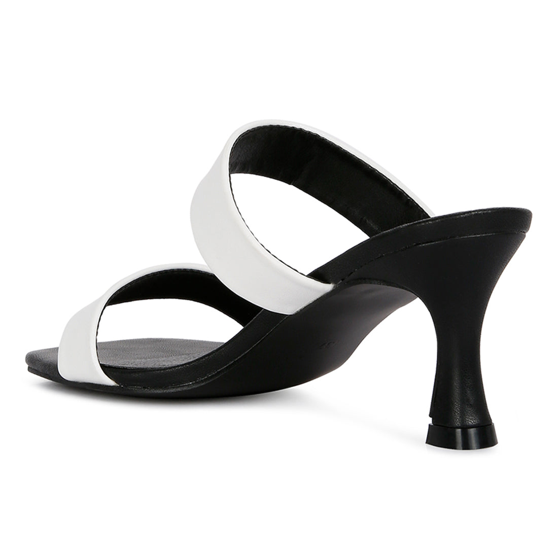 Black & White  Mid Heel Sandals