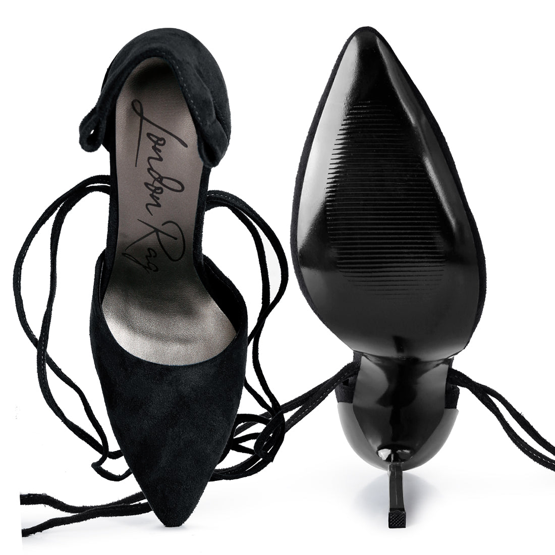 lace up heel sandals#color_black