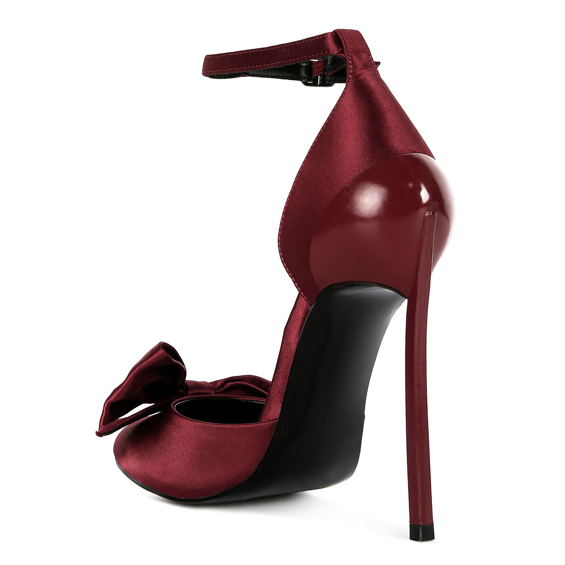 high heeled bow sandals#color_burgundy