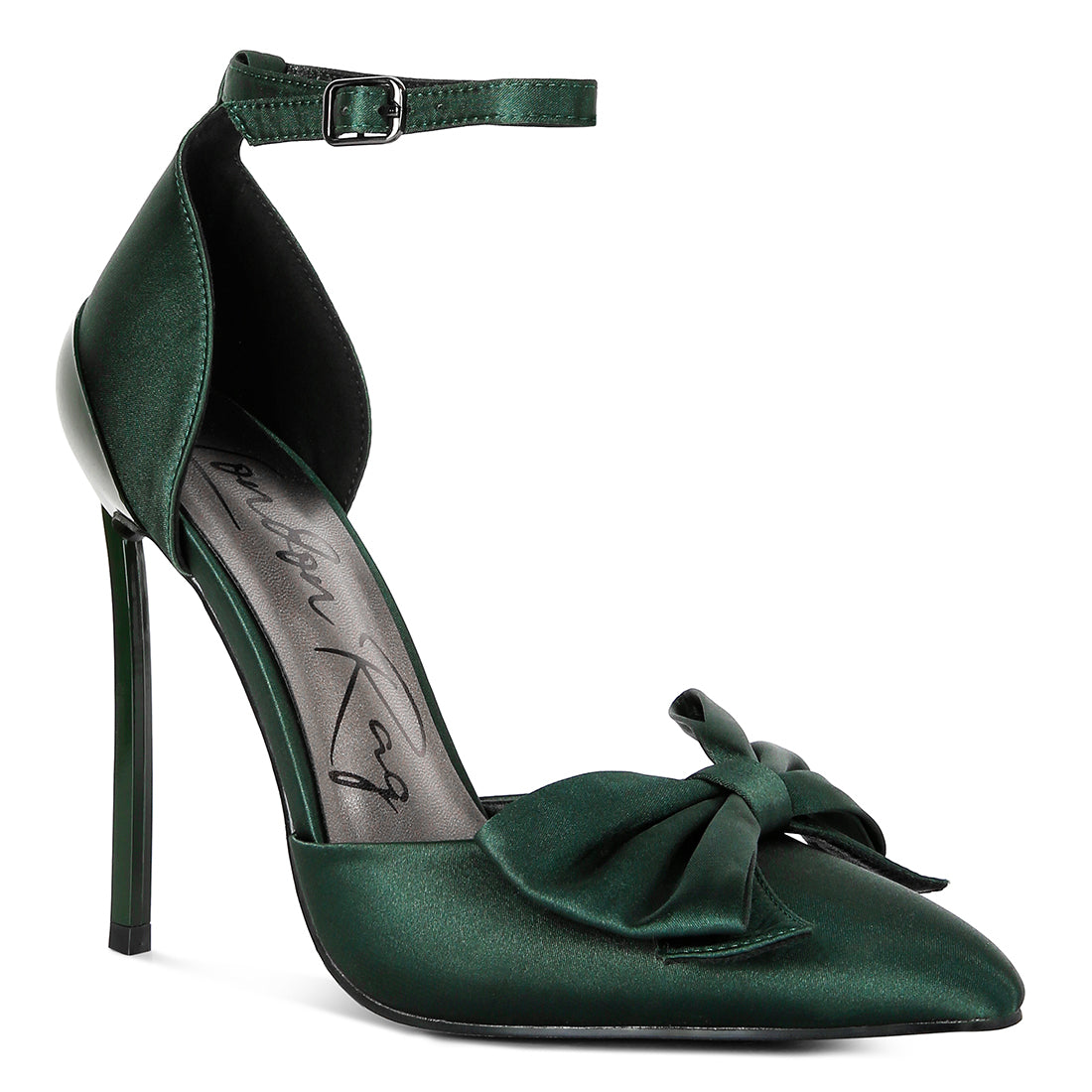 high heeled bow sandals#color_green
