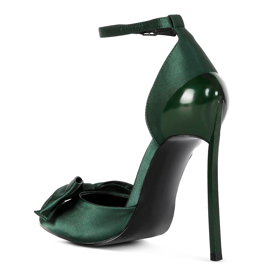 high heeled bow sandals#color_green