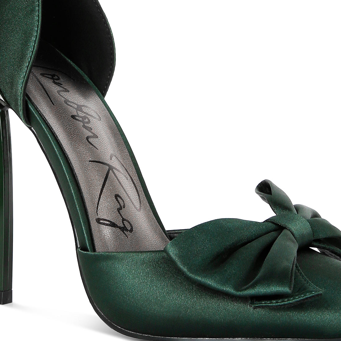 high heeled bow sandals#color_green