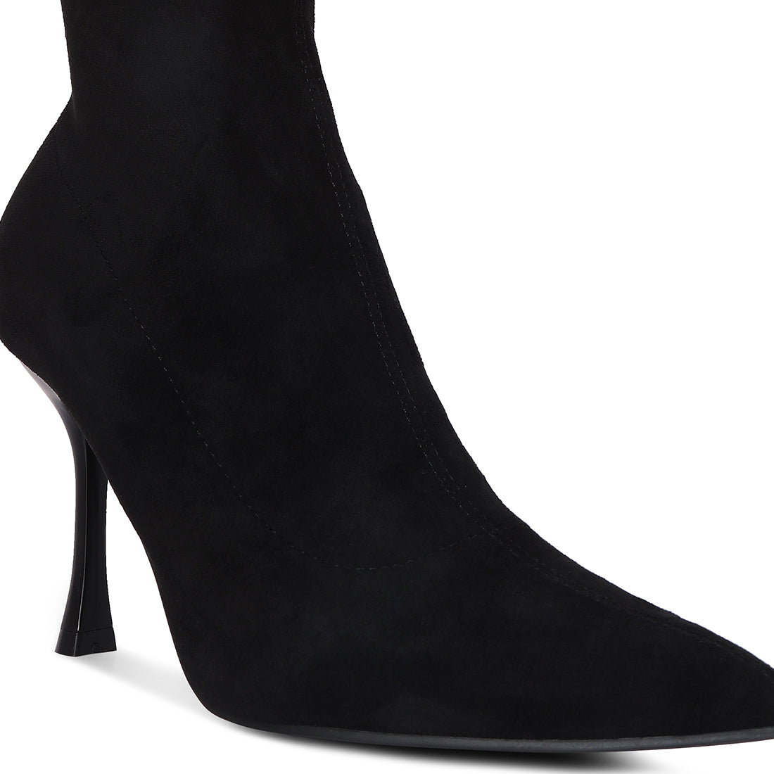 Black Tweeple Stiletto Boot With A Pointed Toe