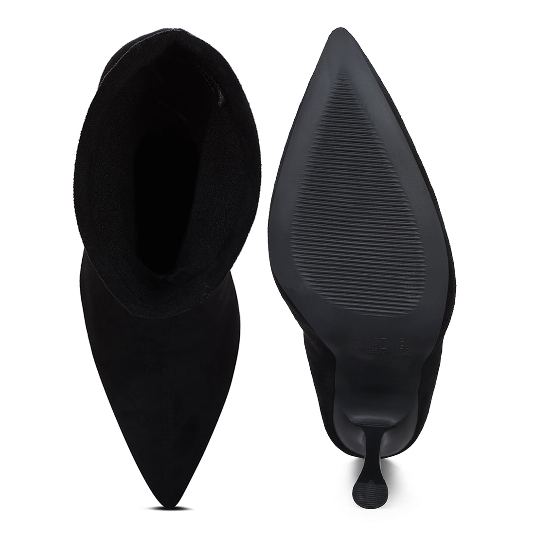 Black Tweeple Stiletto Boot With A Pointed Toe