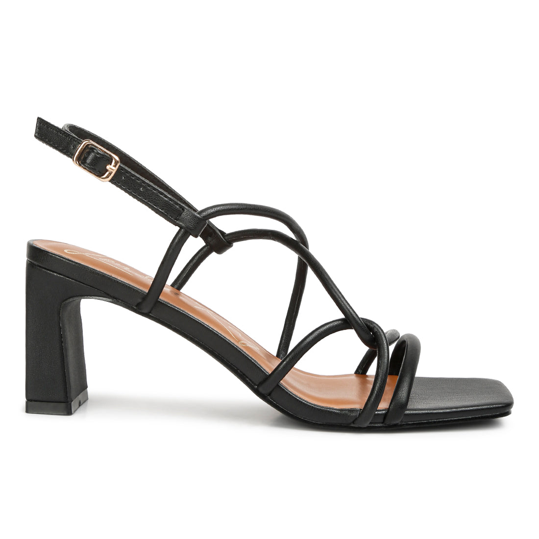 knotted strap sandals#color_black