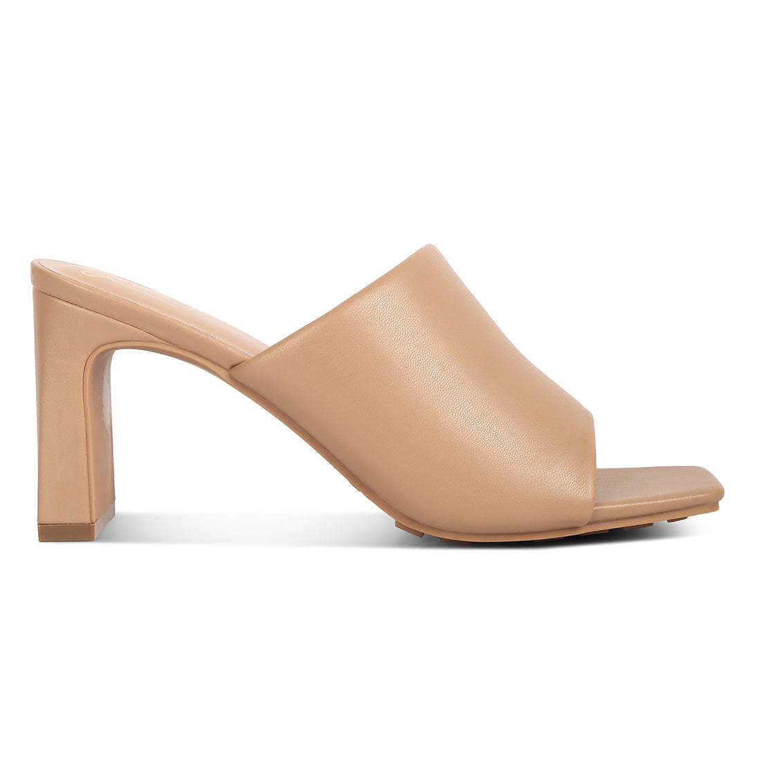 slip on mid heel sandals#color_camel