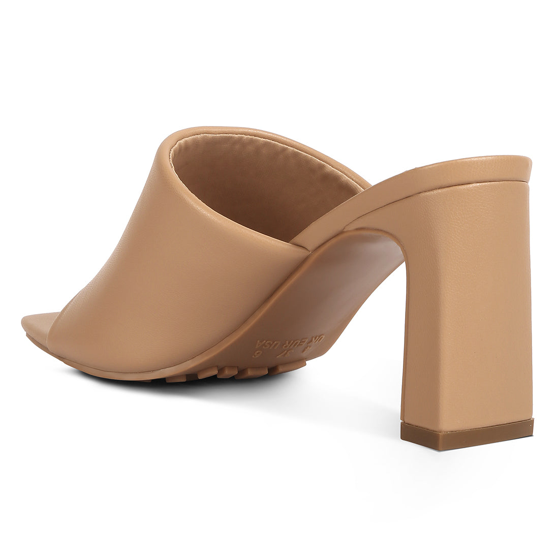 slip on mid heel sandals#color_camel