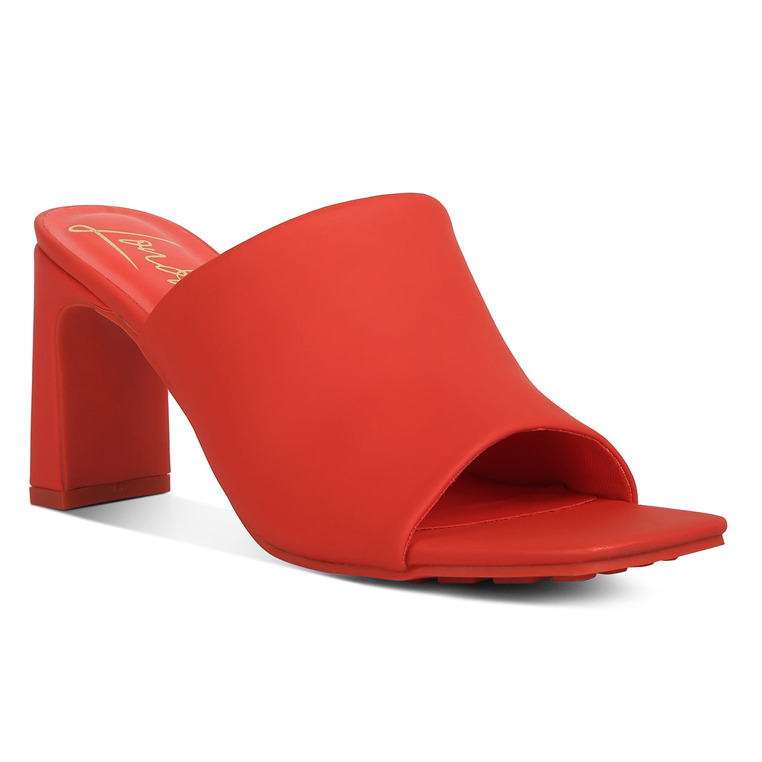 slip on mid heel sandals#color_red
