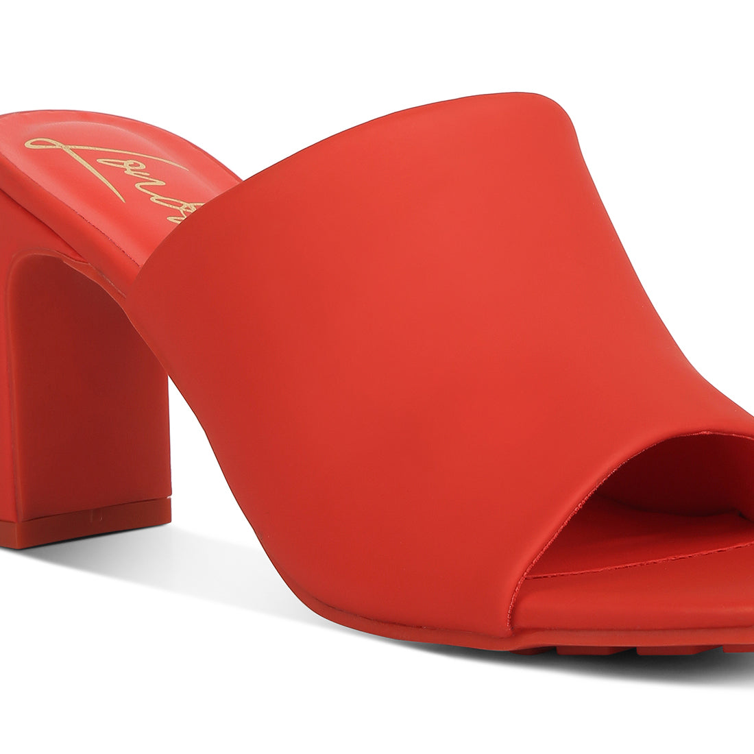 slip on mid heel sandals#color_red