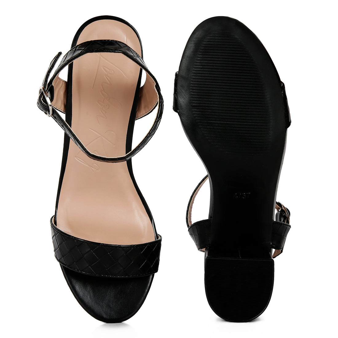 basic block heel sandals#color_black