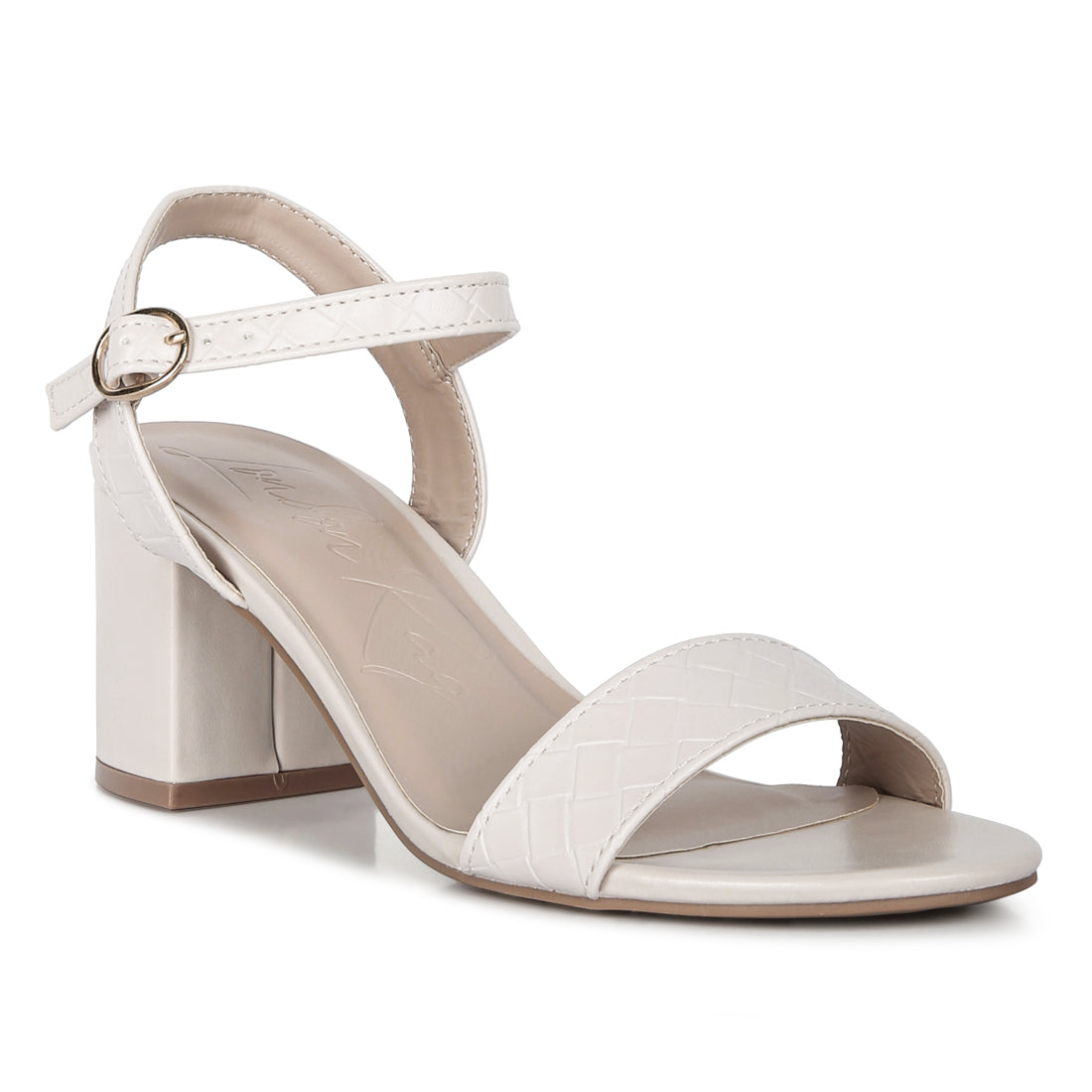 basic block heel sandals#color_cream