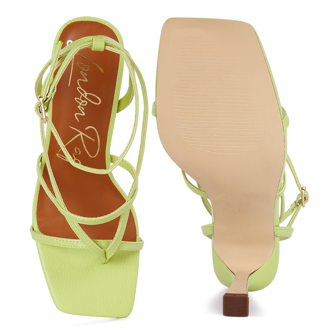 skyline mid heeled ankle strap sandals#color_green
