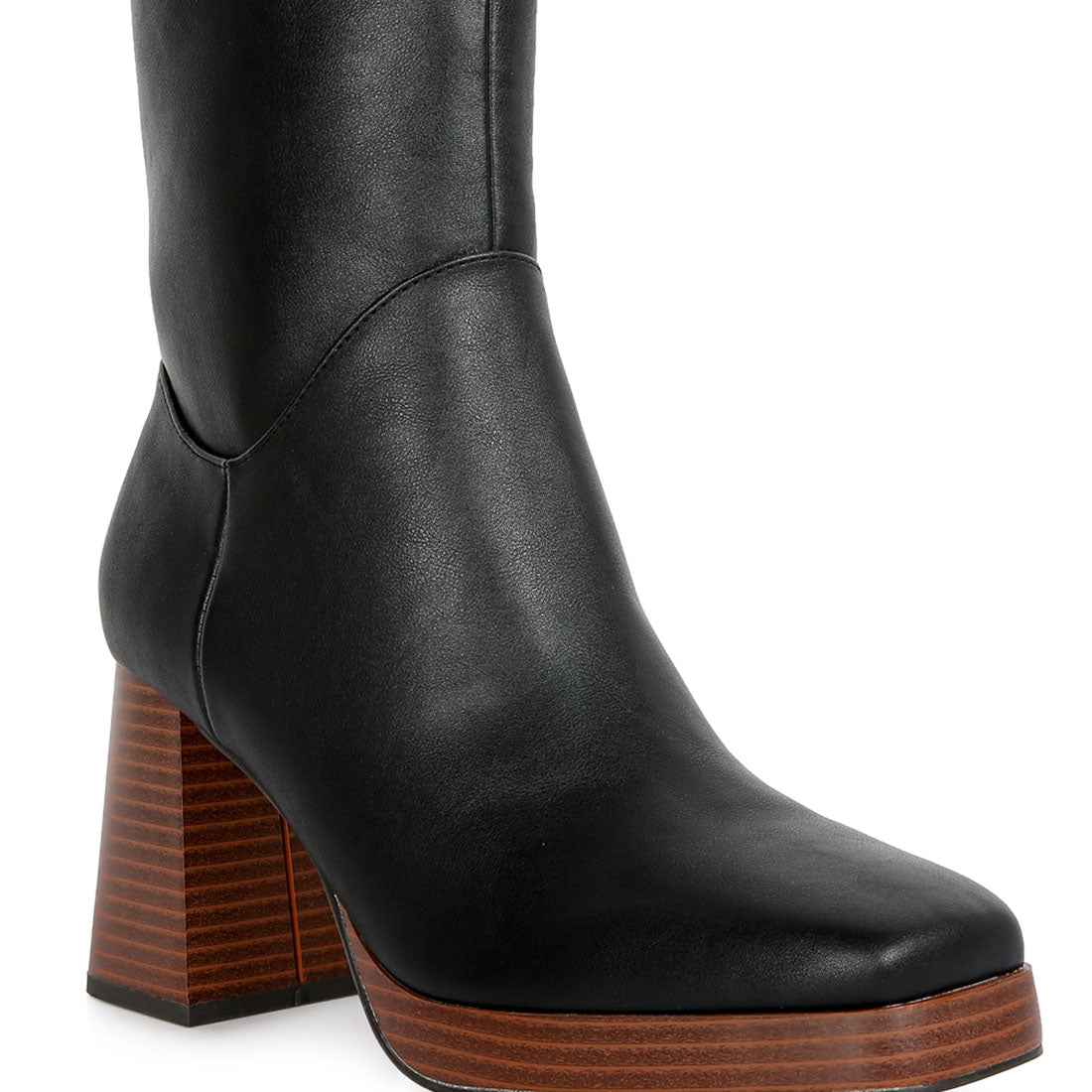 Black Couts High Ankle Heel Boots