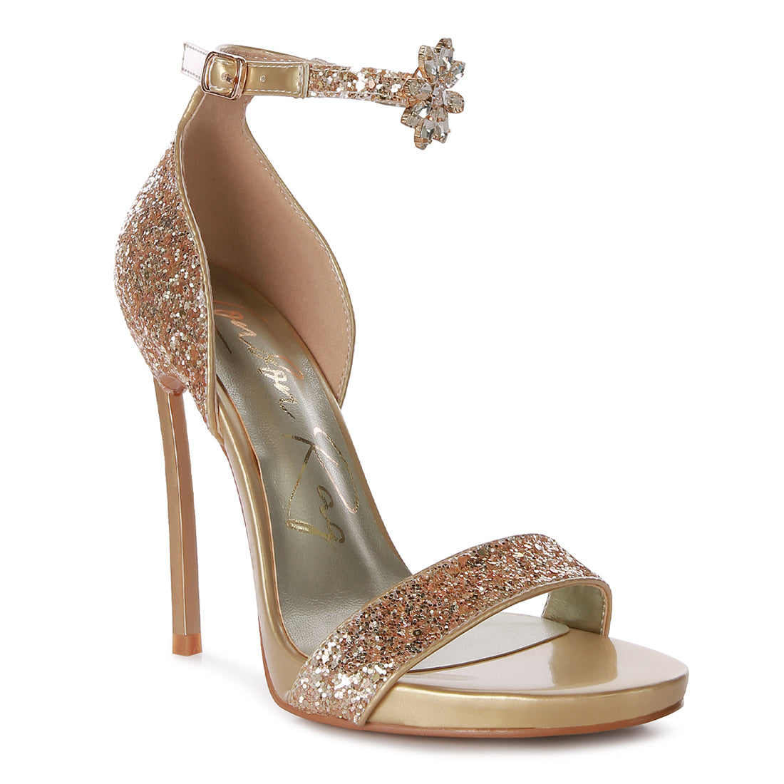 high heeled glitter sandals#color_gold