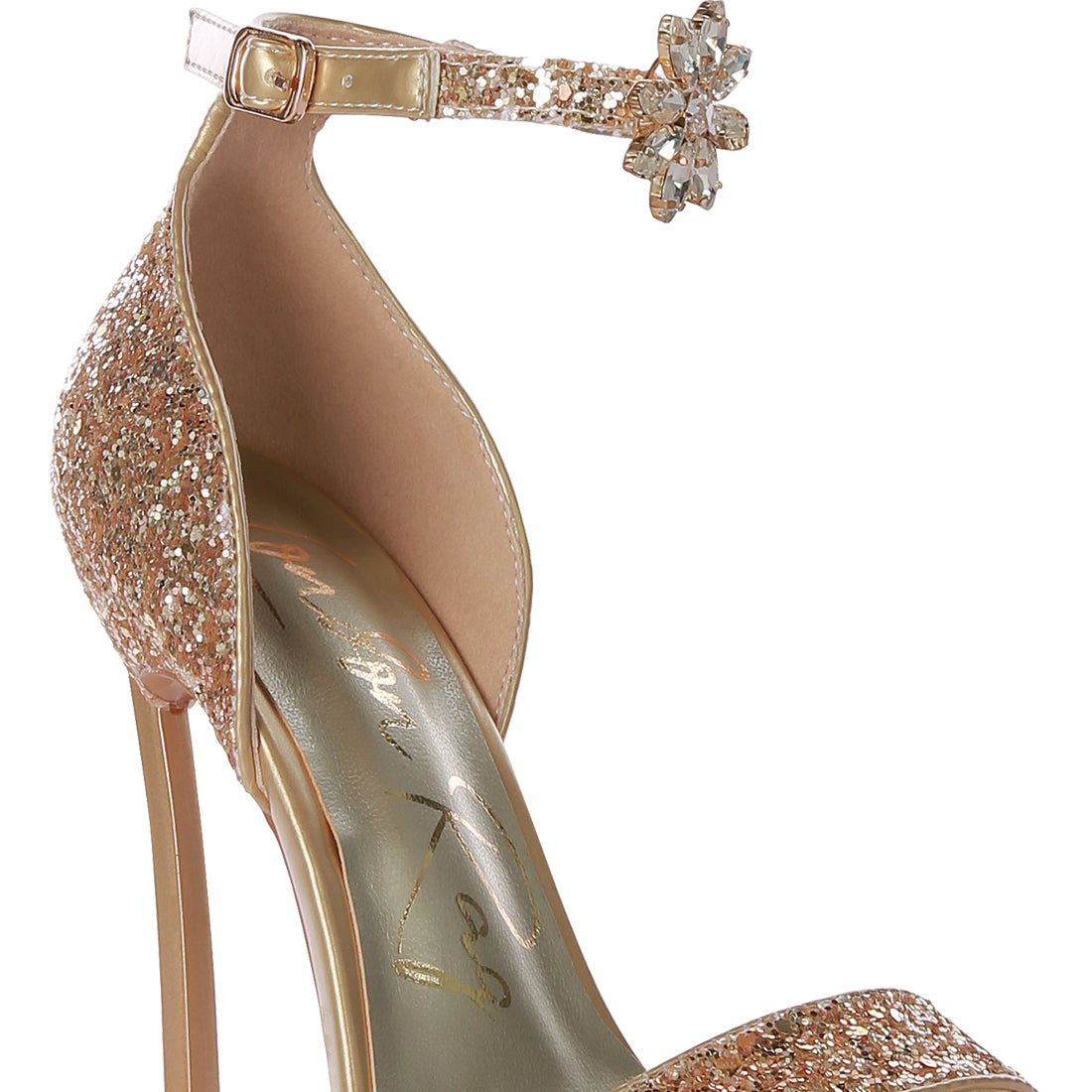 high heeled glitter sandals#color_gold