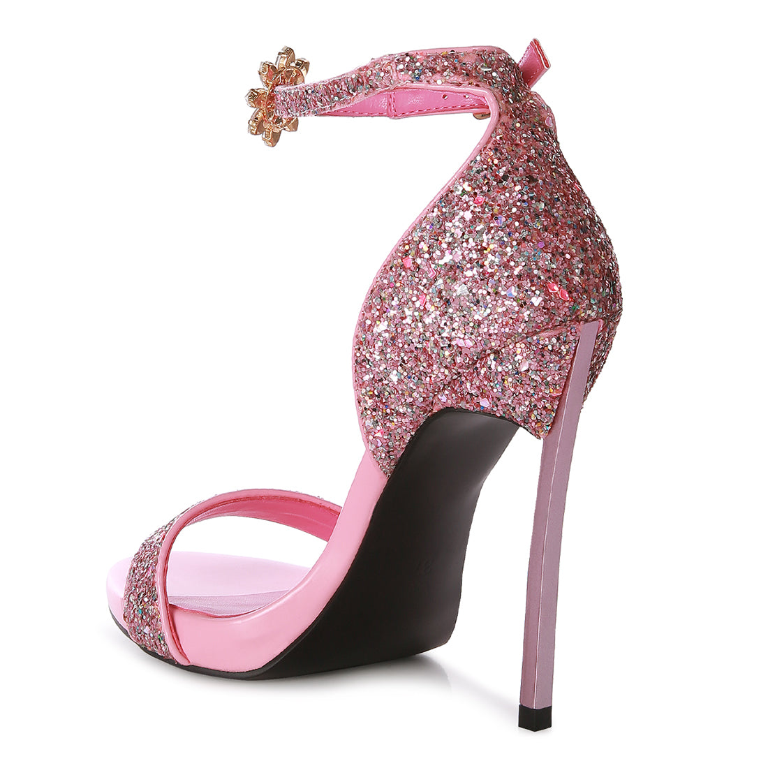 high heeled glitter sandals#color_pink