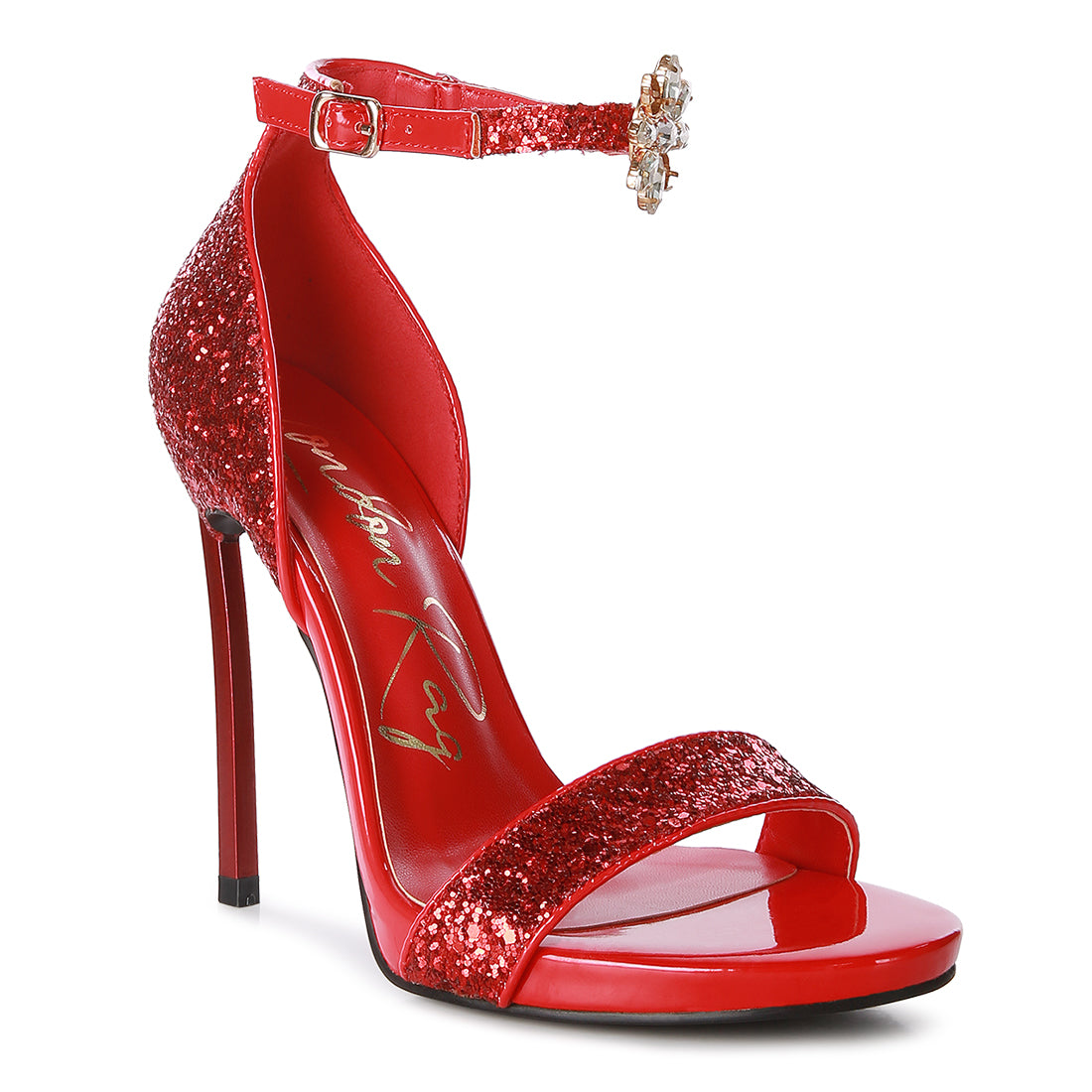 high heeled glitter sandals#color_red