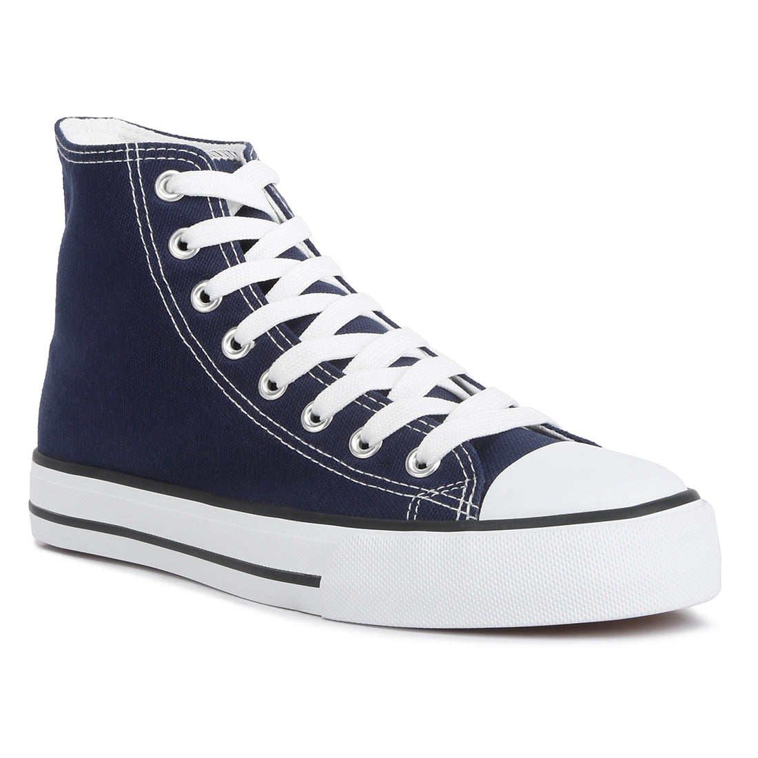 high top basketball canvas sneakers#color_navy