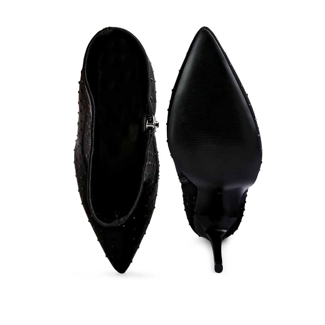 knitted ankle boot#color_black