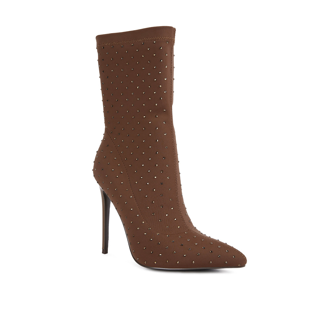 knitted ankle boot#color_brown