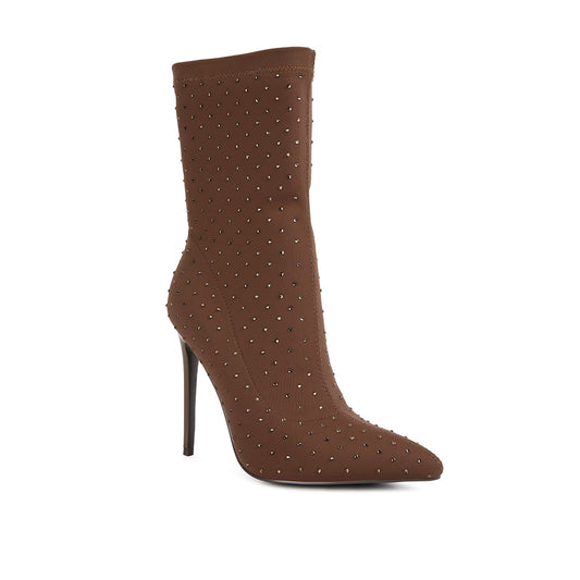 knitted ankle boot#color_brown